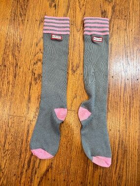 🩶 Hunter Tall Boot Socks | Grey & Pink | Women’s 🩷